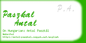 paszkal antal business card