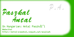 paszkal antal business card